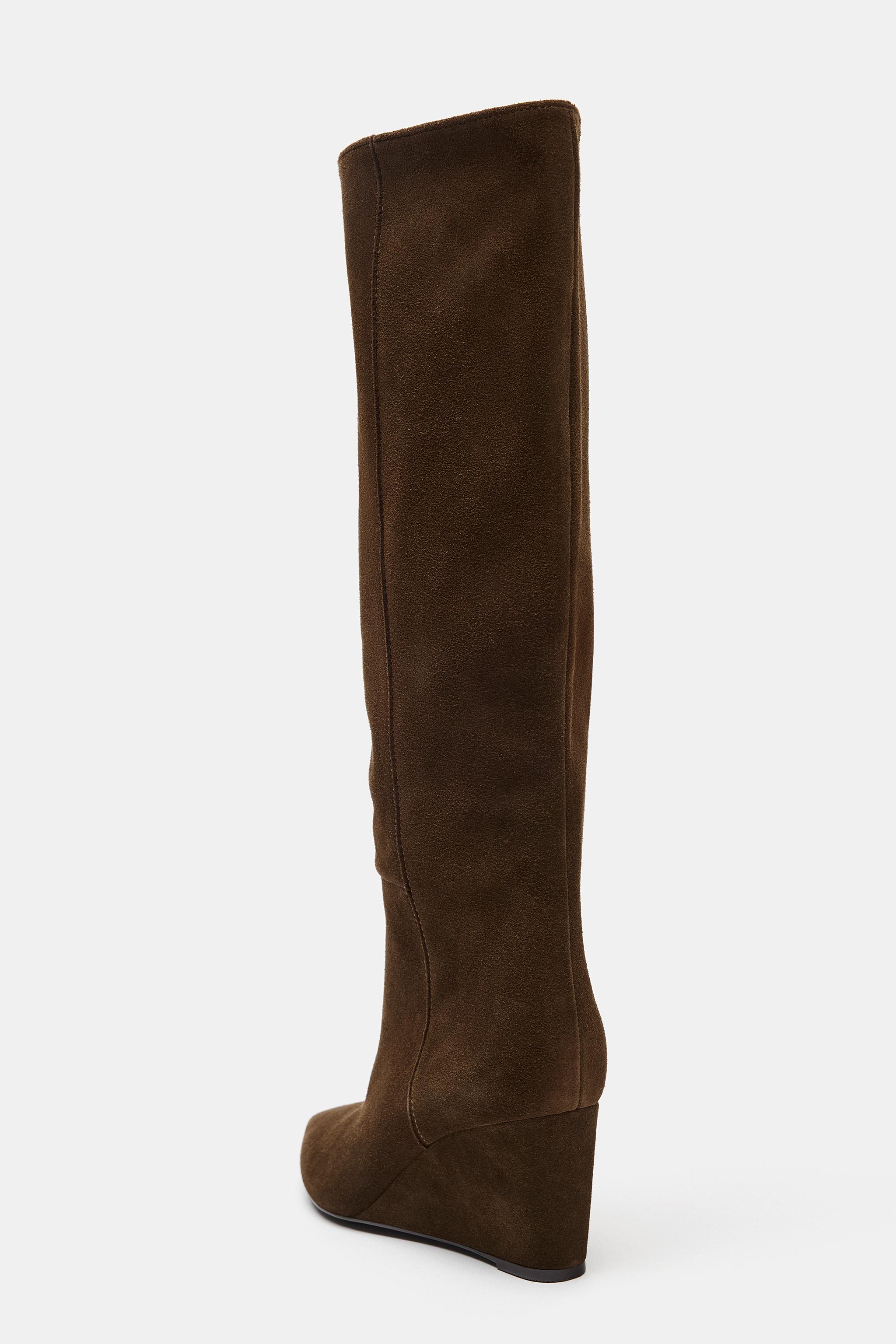 BOTTES COMPENSÉES EN CROÛTE DE CUIR